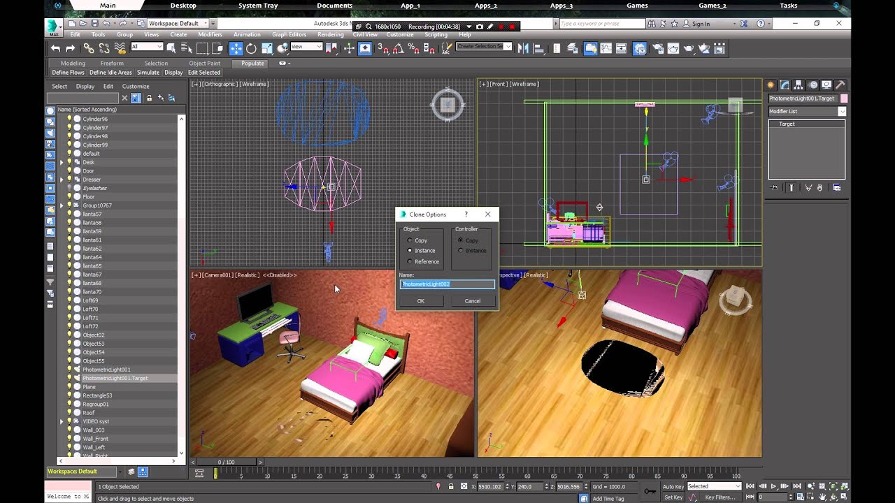 Tageted Lights in 3Ds MAx  2016
