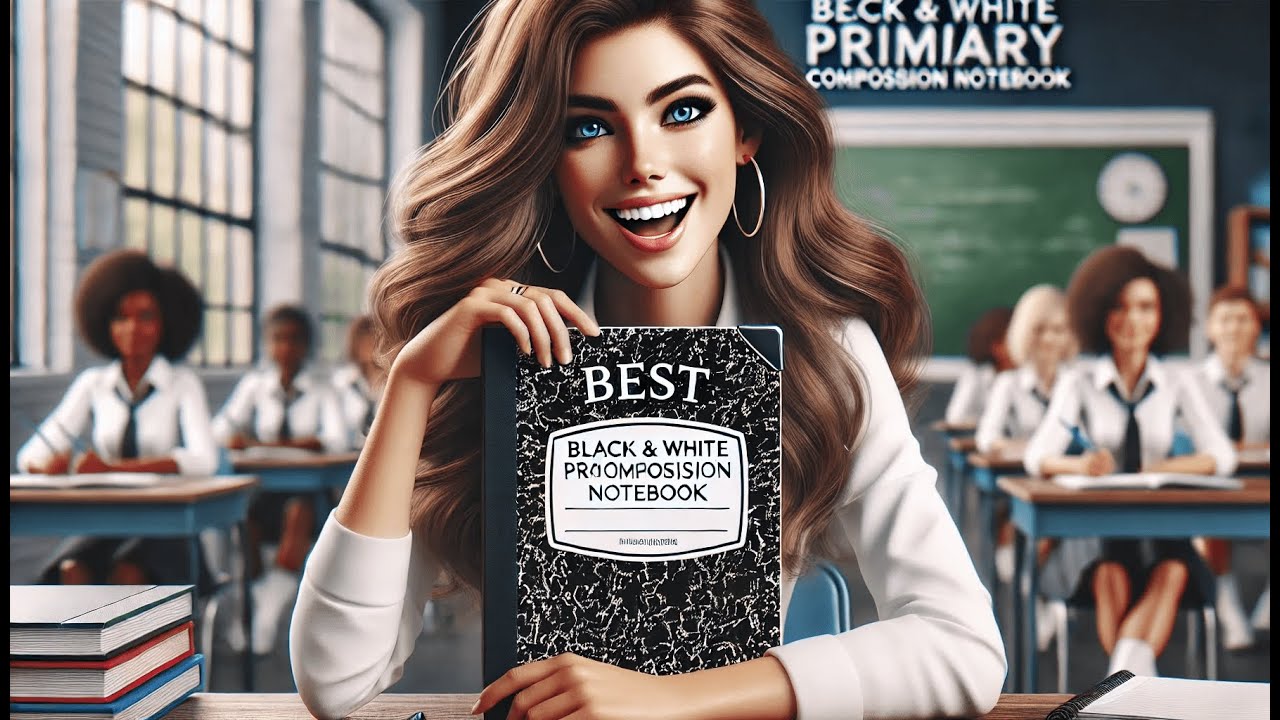 📖 Emraw Marble Style Cover Composition Book | Best Black and White Primary Composition Notebook ✏️