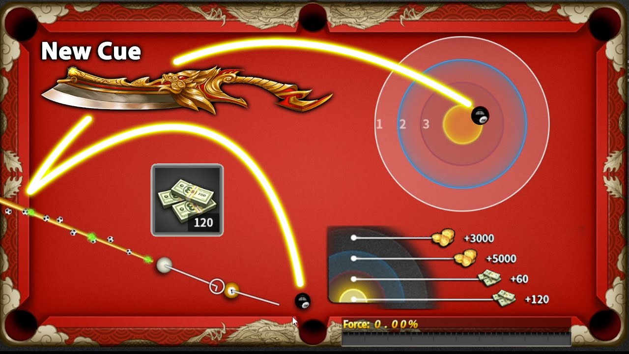 8 Ball Master Golden Shots - New  Magical Cues - Table Colors - Aiming Lines - Gaming With K