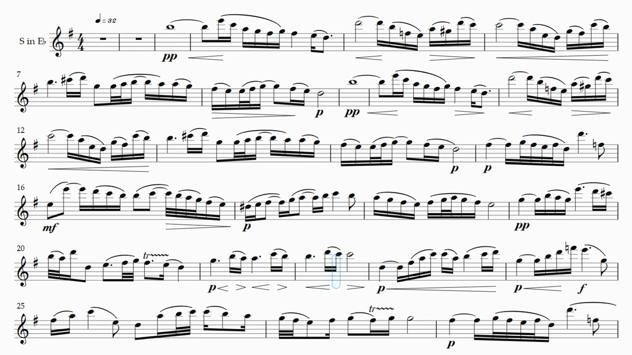 Bach 'Air on G string'(G선상의 아리아) Alto Saxophone Sheet Music *아래 설명 꼭 참조*