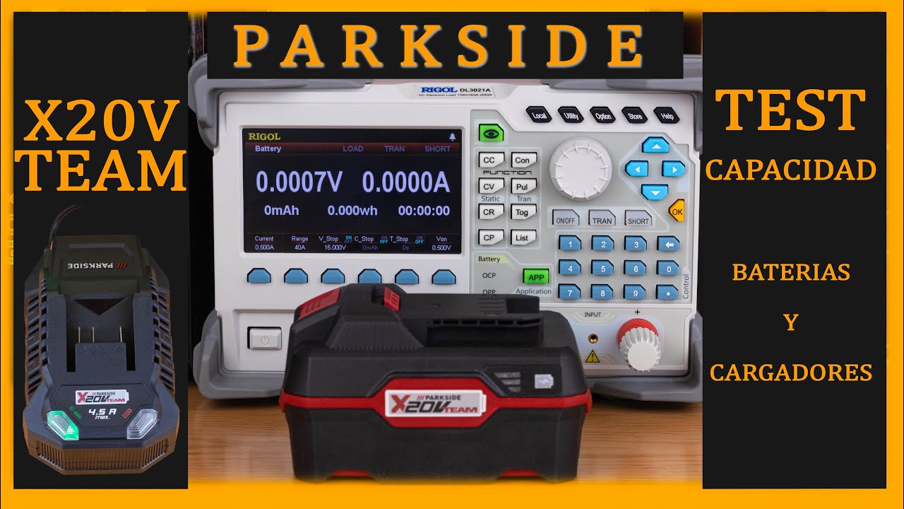 PARKSIDE BATERIAS Y CARGADORES, TEST CAPACIDAD-POTENCIA.