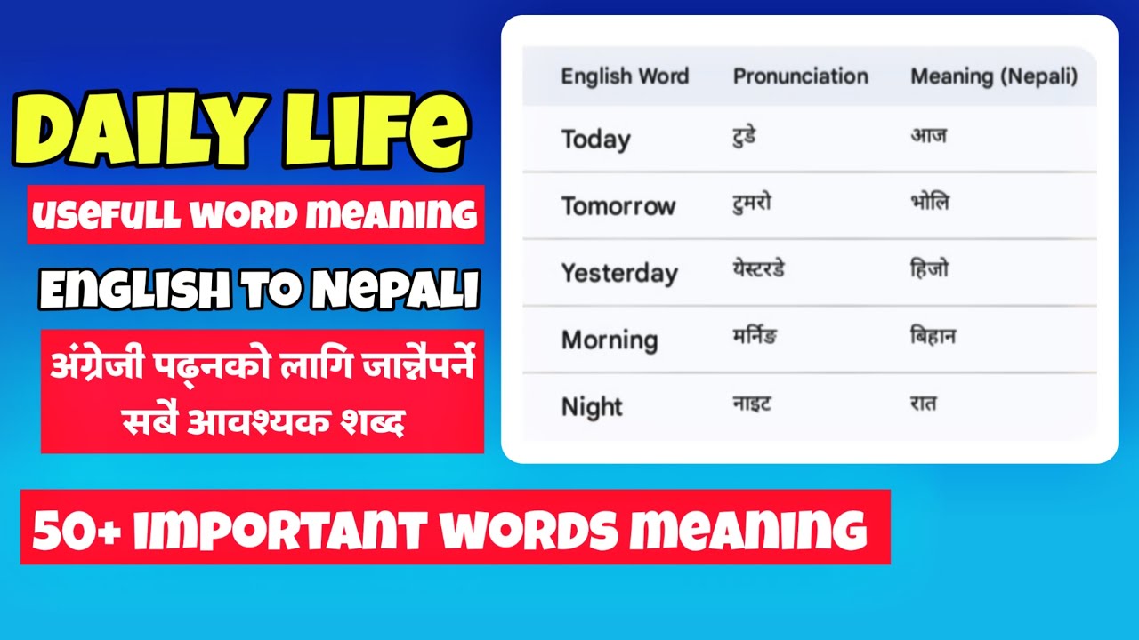 50 Words Meaning Everyone Should Know To Speak English Properly 