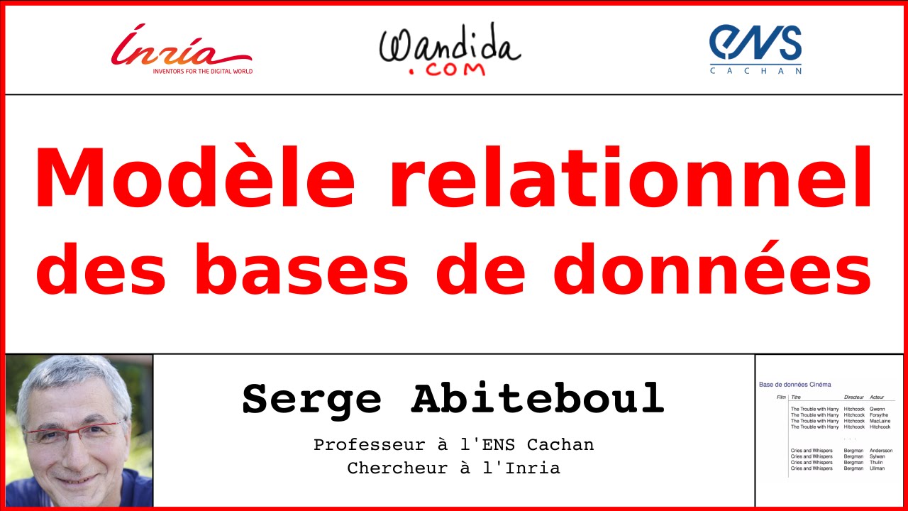 Modèle relationnel des bases de données | Serge Abiteboul
