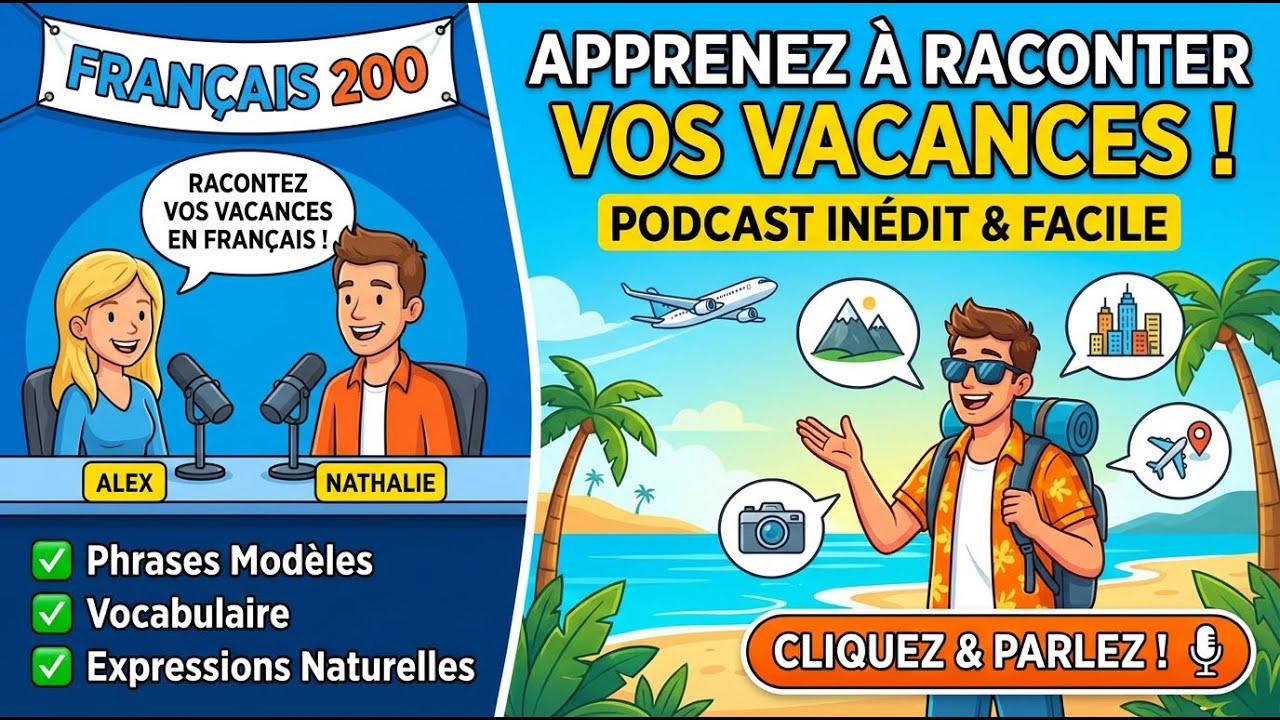 Parler de ses VACANCES en français : phrases essentielles + vocabulaire (FLE débutant/intermédiaire)