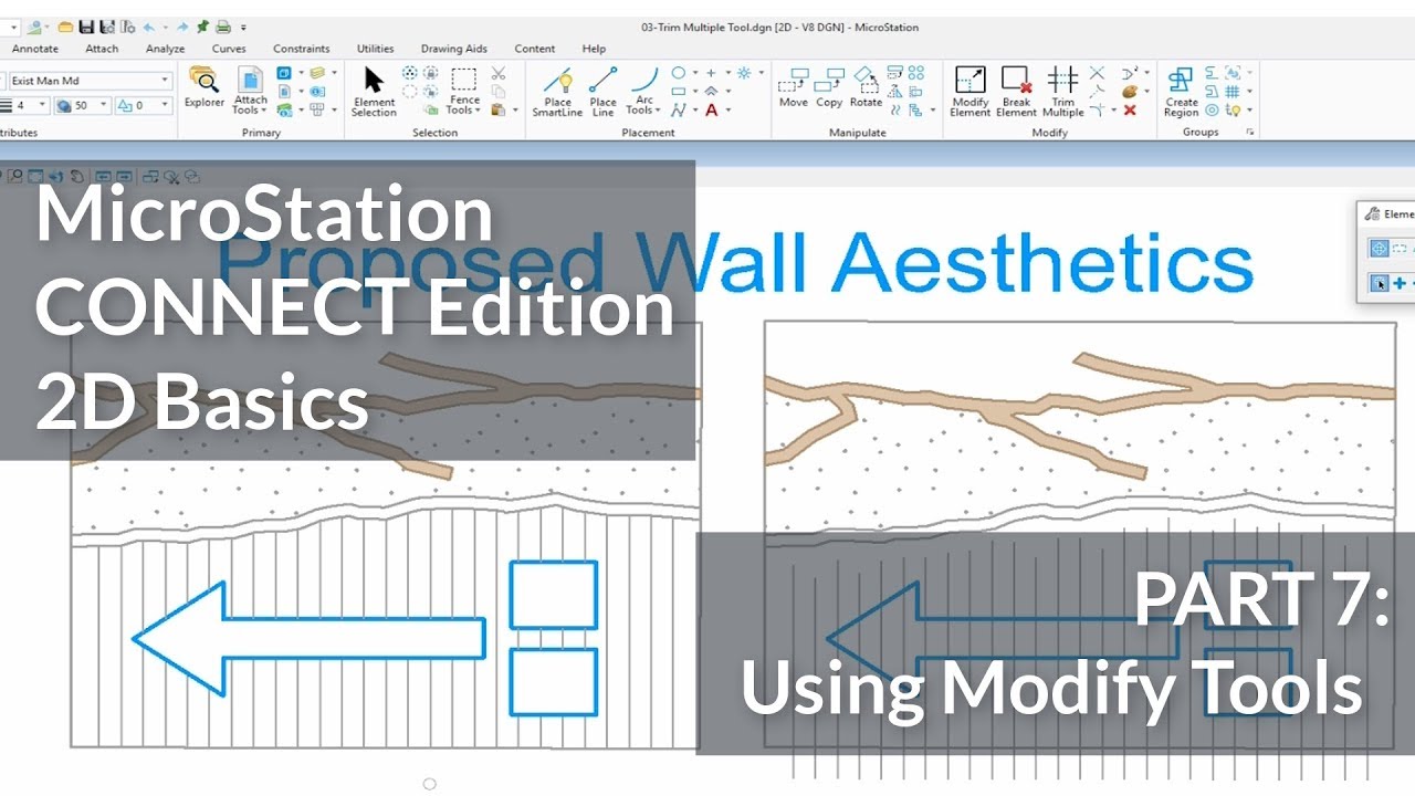 MicroStation CONNECT Edition 2D Basics: 07 - Element Modification Tools