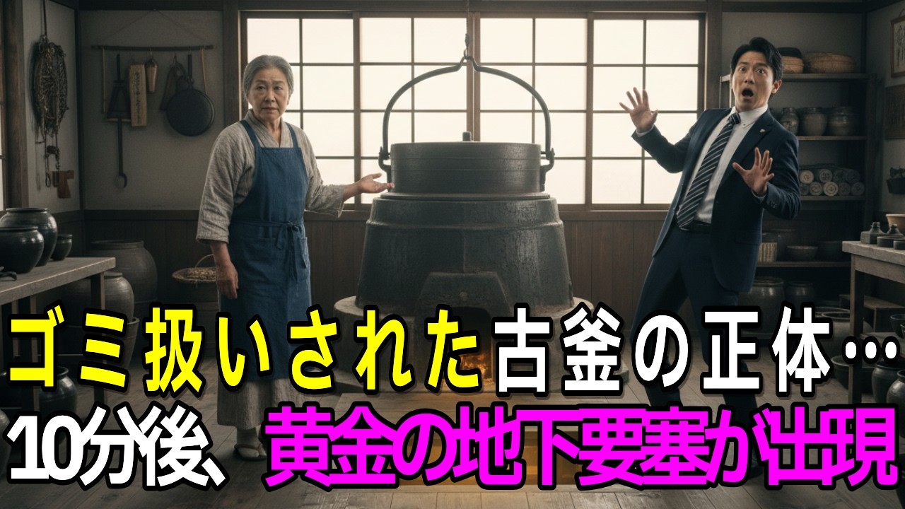 認知症の義母と古びた釜。掃除中に見つけた隠し扉の先には、一族の黄金遺産が。私を捨てた息子は後悔のどん底へ…【感動する話】【朗読】