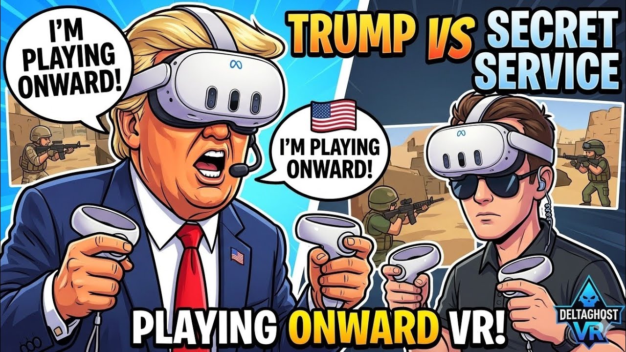 Donald trump Impression plays onward VR with Secret Service Metaquest 3s