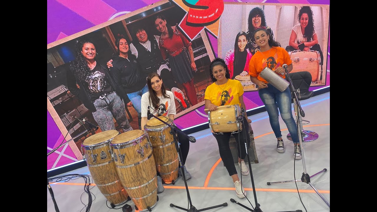 Laura, Celeste y Juliana, las nuevas percusionistas de La Mona Jiménez