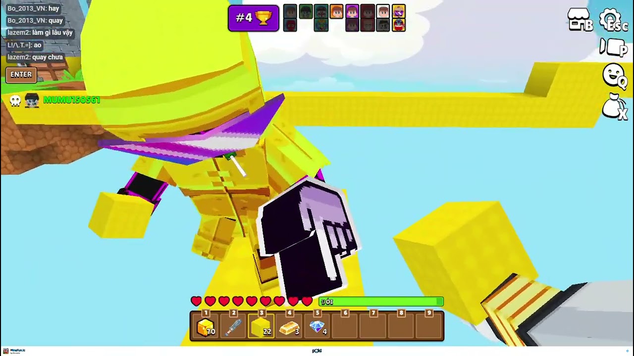 MINEFUN IO   BedWars cùng Gấu