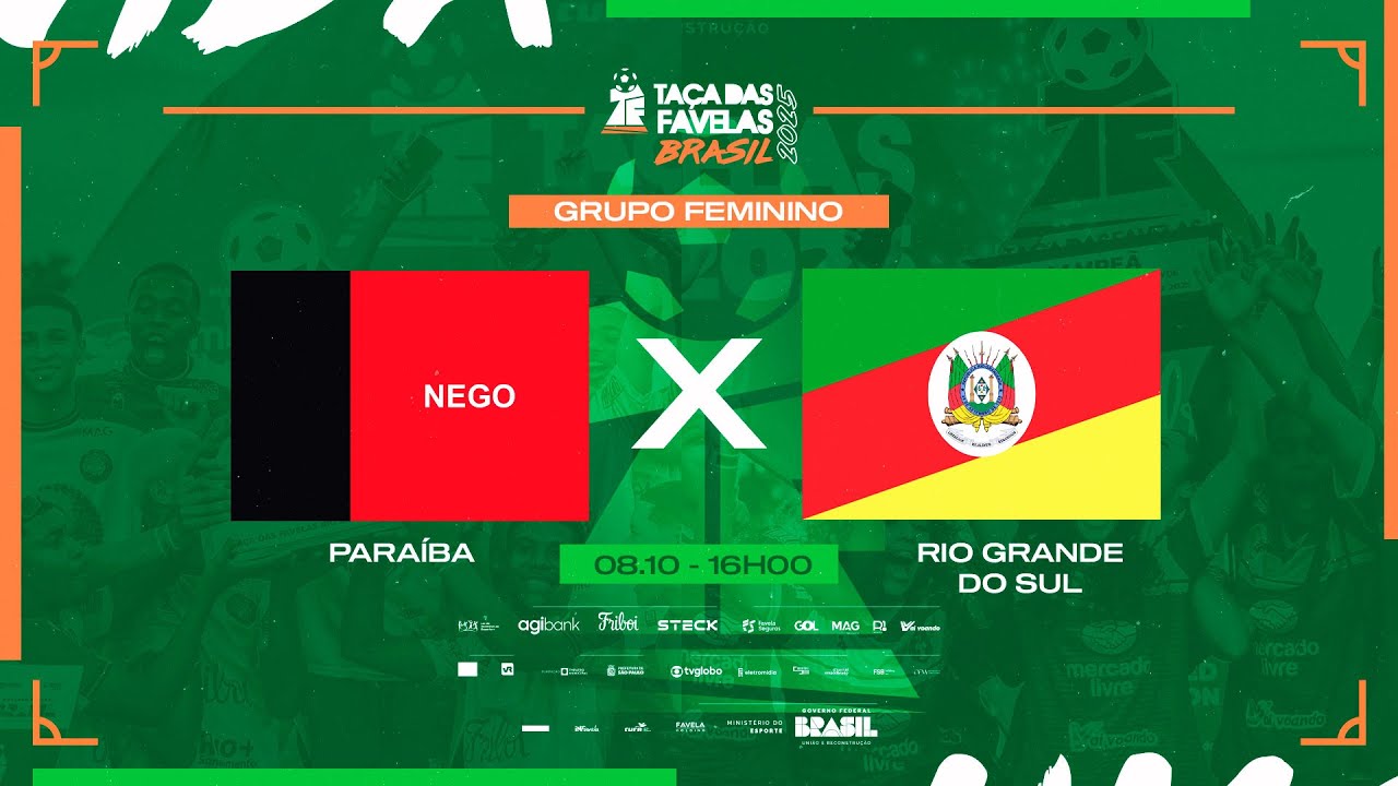 🏆 TAÇA DAS FAVELAS BRASIL FEMININO || 🔥 PARAÍBA X RIO GRANDE DO SUL