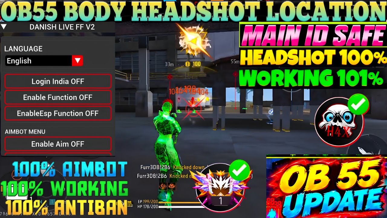 OB55 HACK ✅ Free Fire Headshot Hack Free fire Mod Menu Apk Autokill + fly Hack FF Panel Hack 2026 ❤️