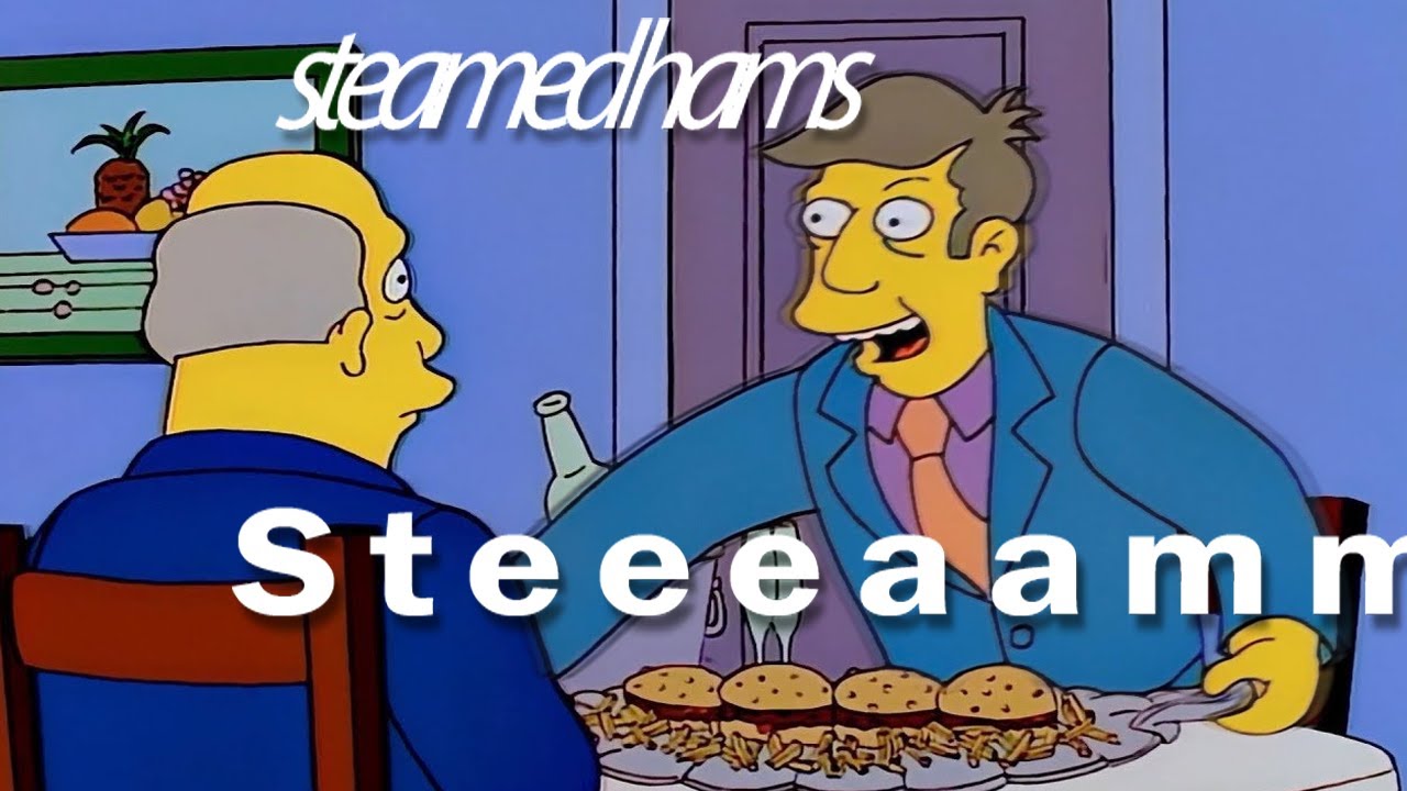 Steamed Hams but Chalmers speaks 6% slower and Skinner speaks 6% faster each time.