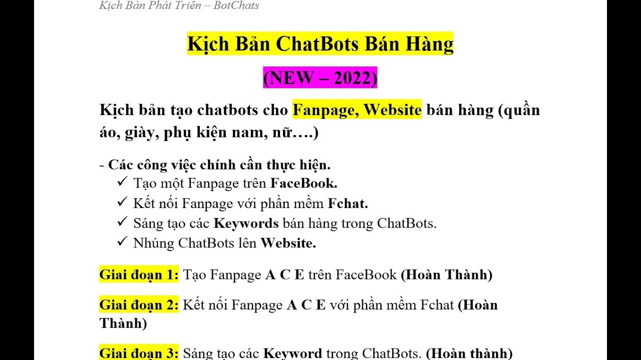 Hướng dẫn tạo ChatBot bán hàng bằng Fchat trên Fanpage và Website | KH Lập Trình ACE