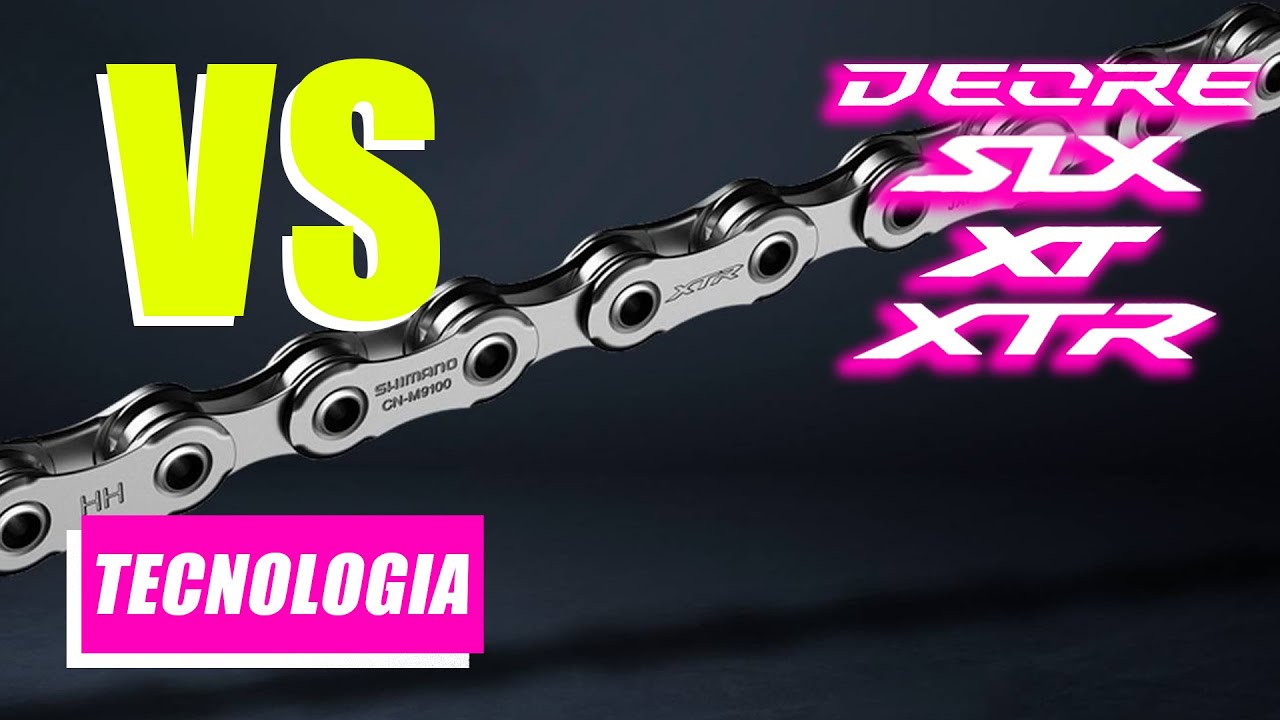 Cual es la diferencia entre las cadenas shimano DEORE, SLX, XT y XTR para transmisiones de 12 vel