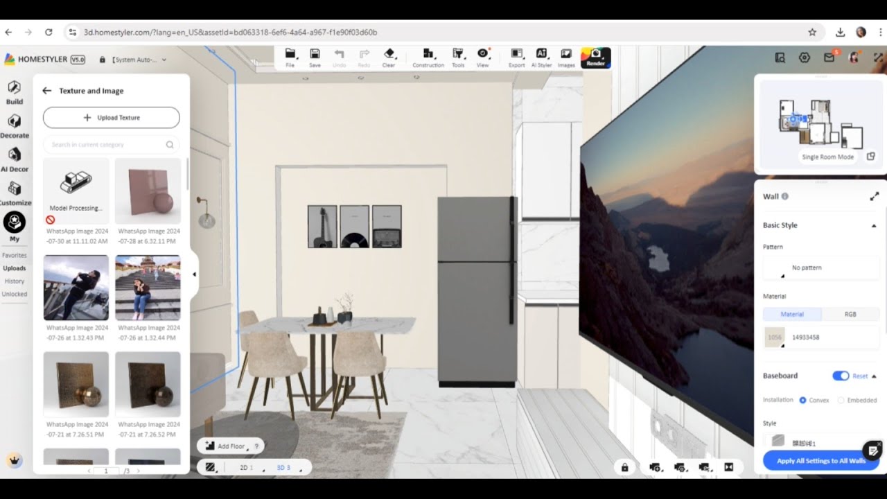 home styler tutorial / HOW UPLOAD 2D TEXTURE IN HOME STYLER LIBRARY/ 3D design