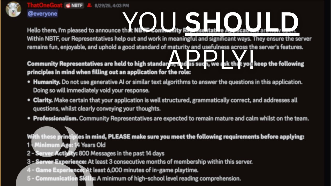 Why You Should Apply to be an NBTF Community Representative.