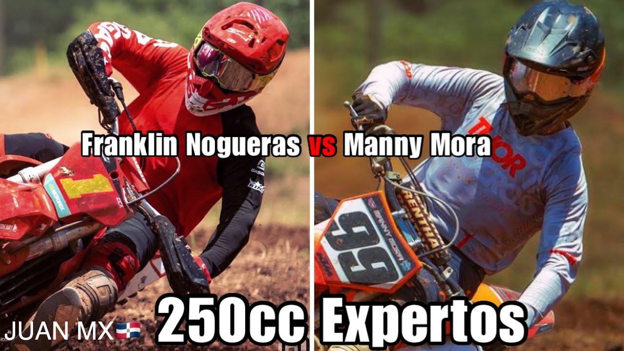 Franklin Nogueras vs Manny Mora vs Darnell Lantigua carrera de motocross en Jarabacoa