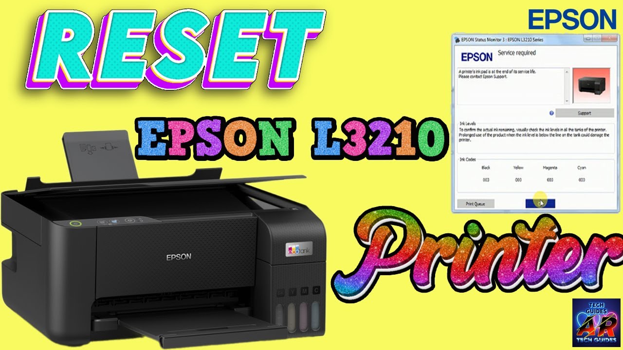 how to reset epson L3210 with resetter @artechguides