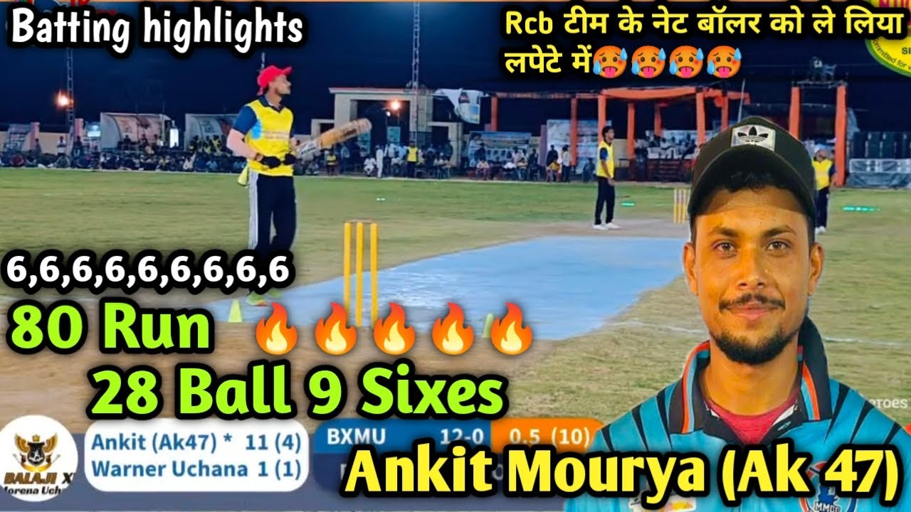 Ankit Maurya Ak 47 Batting 9 Sixes 80 Run Highlights Rajasthan