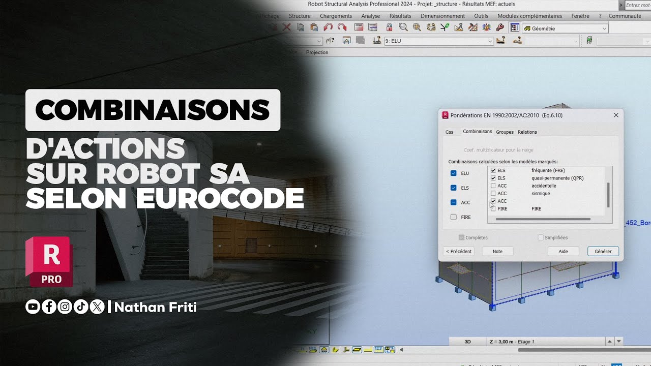COMBINAISONS D’ACTIONS SUR ROBOT SA SELON EUROCODE | NF BYGG