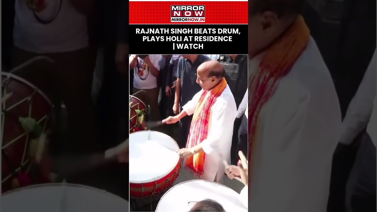 Union Defence Minister Rajnath Singh Beats Drum, Plays Holi At Residence | Watch #shorts