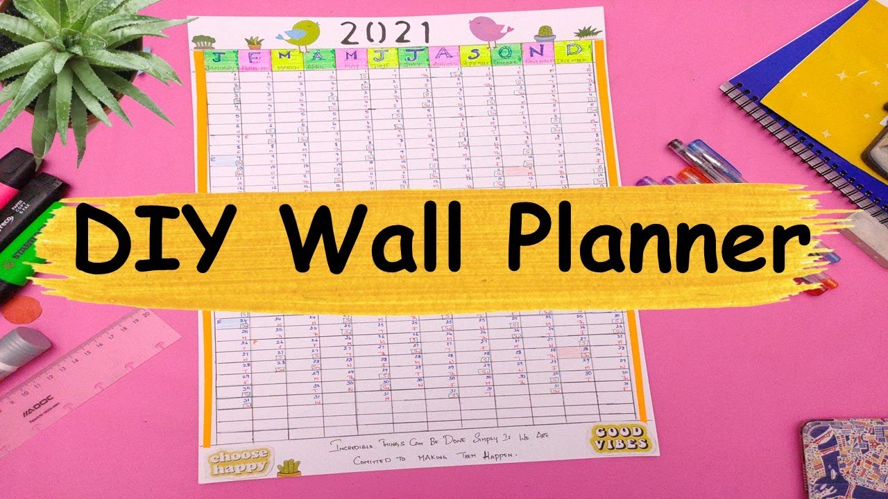 2021 Planner | Plan your year  | DIY  Yearly Wall Planner