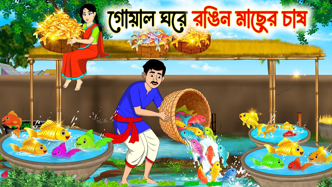 গোয়াল ঘরে রঙিন মাছের চাষ | Bengali Fairy Tales Cartoon | Rupkothar Bangla Golpo | Bangla Moral story