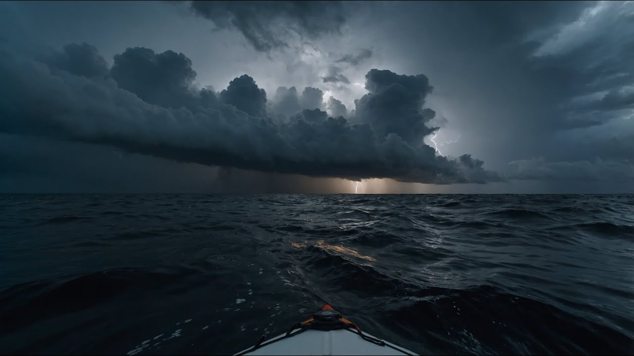 Stormy Ocean Horizon ⚡ | Lightning Strikes Over Dark Waters