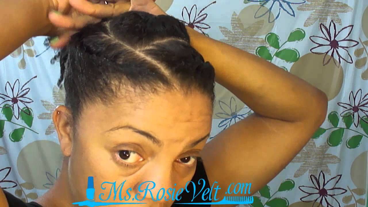 &hearts;165&hearts; Natural Hair Protective Style Tutorial - Twisted Sock Bun