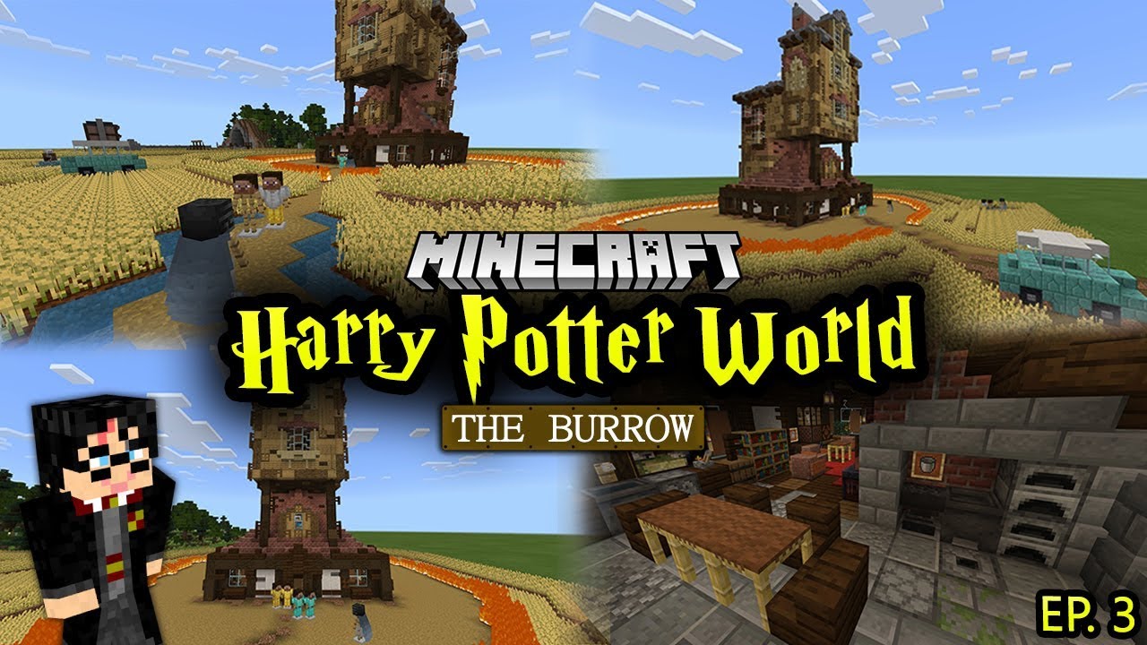 Building a Harry Potter Minecraft World -  Ep. 3 (Weasley Burrow)