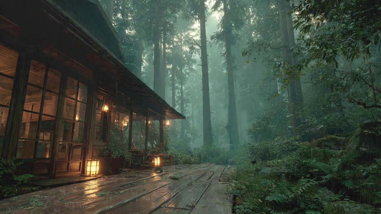 Peaceful Cabin Rain for Sleep — Natural Rain Noise All Night