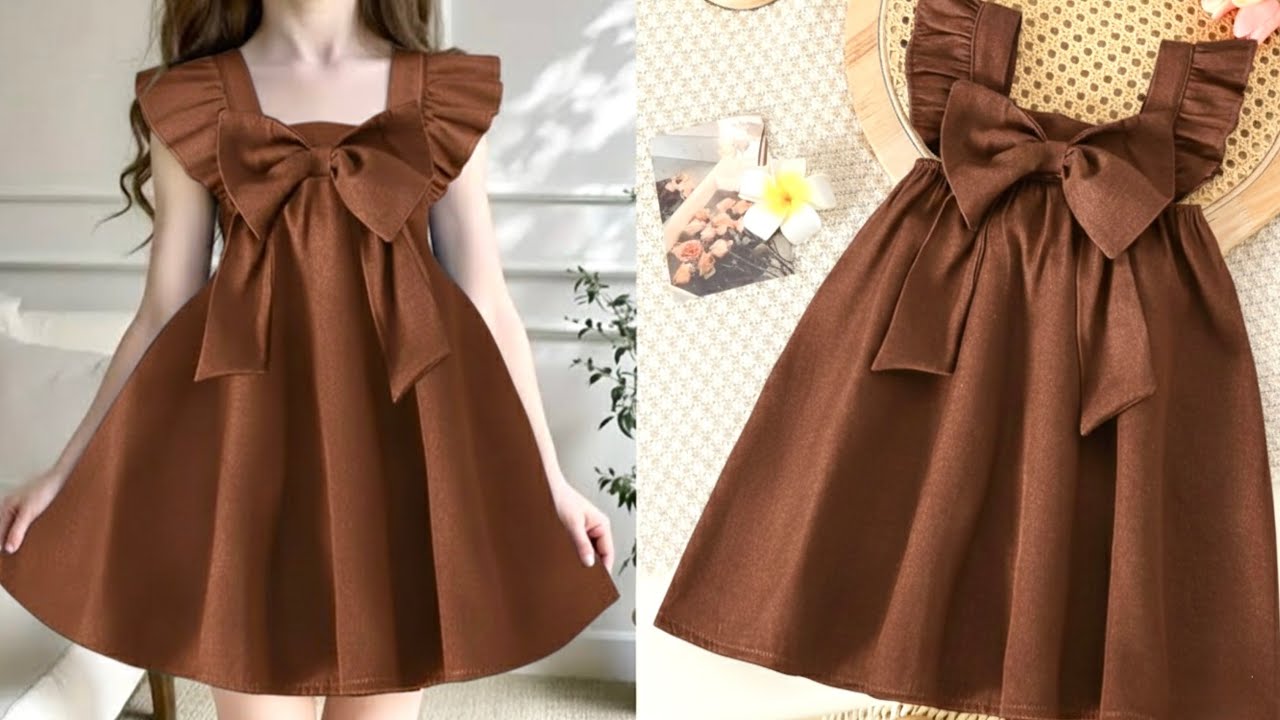 Beautiful Bow Style Baby Frock Cutting & Stitching | Easy Party Wear Dress Tutorial