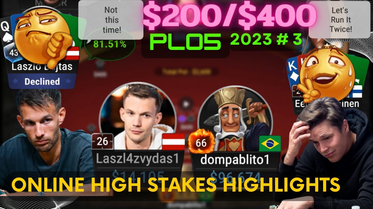 Online High Stakes PLO5 Cash Game  Highlights &spades;️ $200/400  | 2023 #3