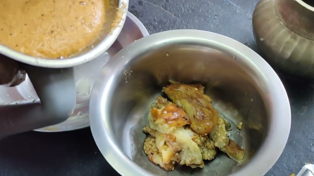 Gulla Bhaarth | Roast Eggplant in Mildly Spicy Masala - Traditional & Authentic GSB Konkani Cuisine