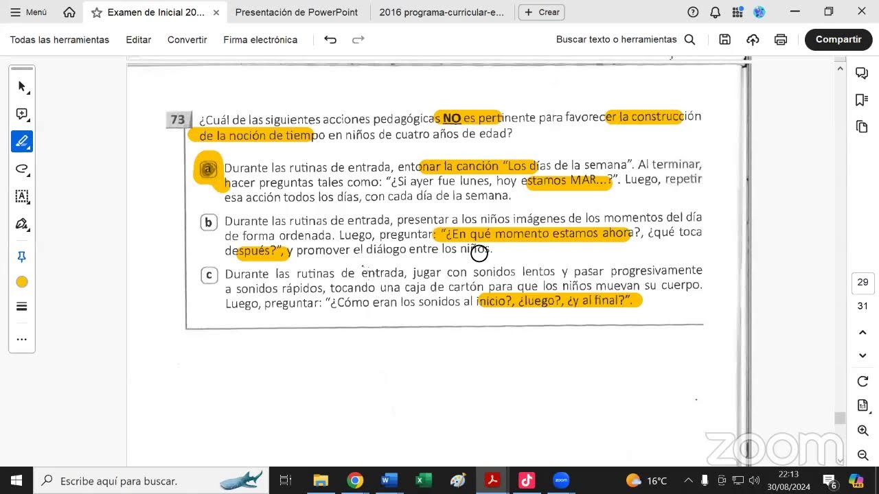 Examen de nombramiento 2024 inicial