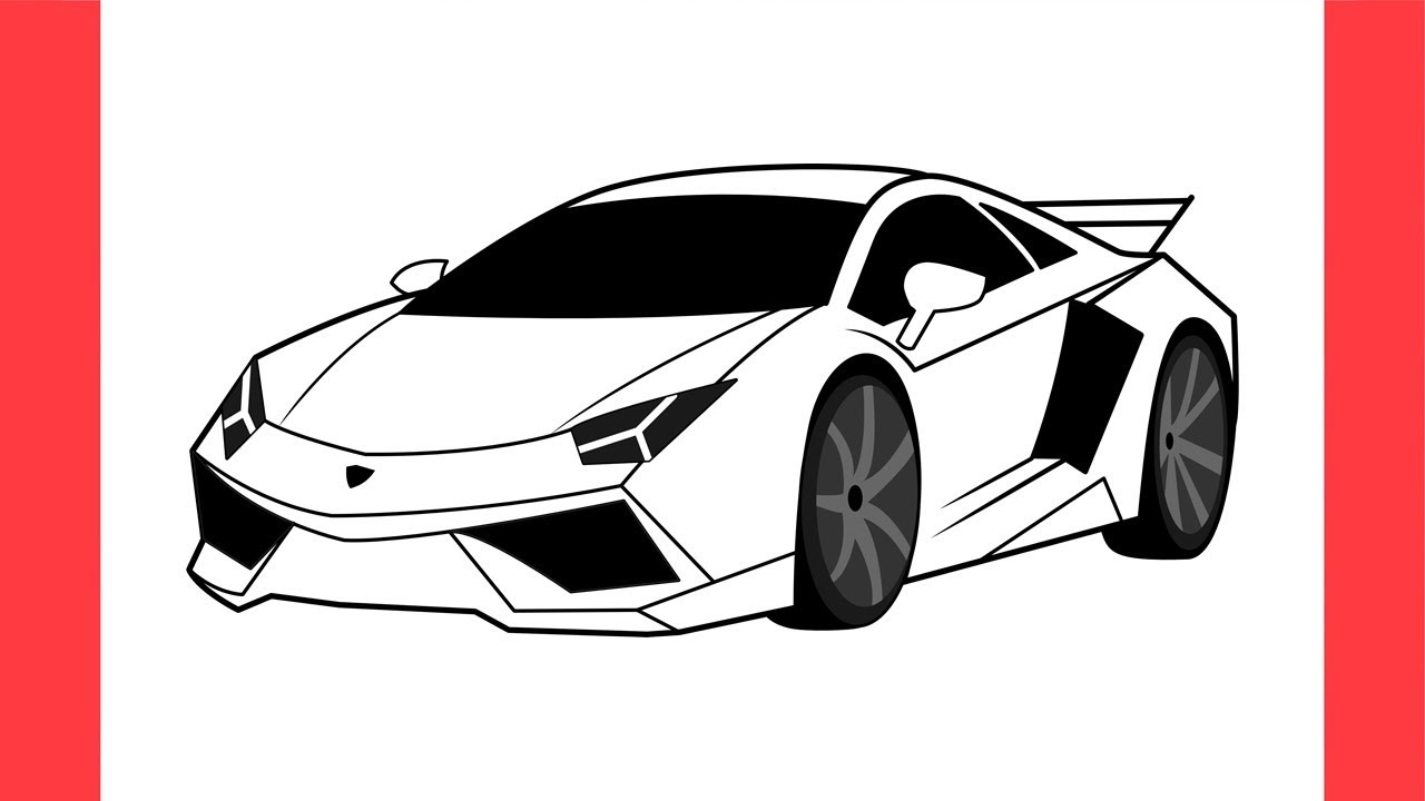 How to Draw a Lamborghini Aventador 🚗 | Easy Step by Step Drawing for Beginners