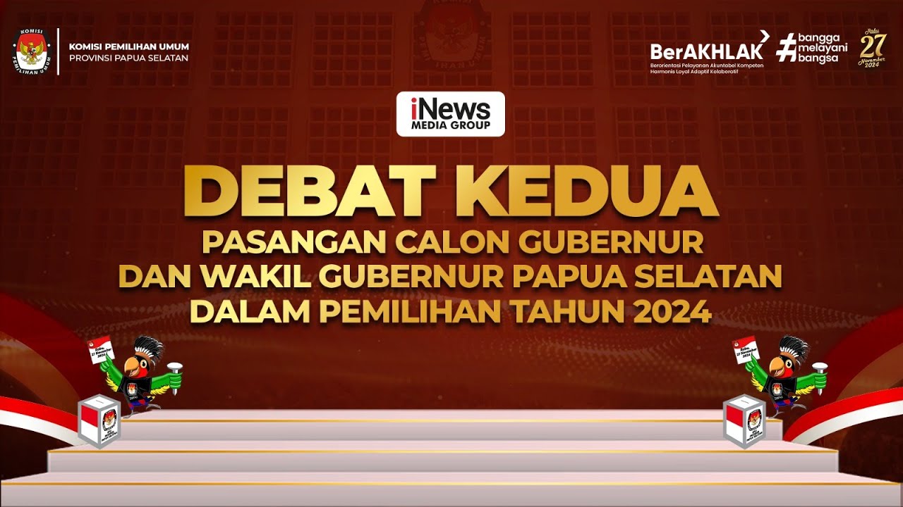🔴 Live -  Debat Kedua Calon Gubernur dan Wakil Gubernur Papua Selatan Tahun 2024