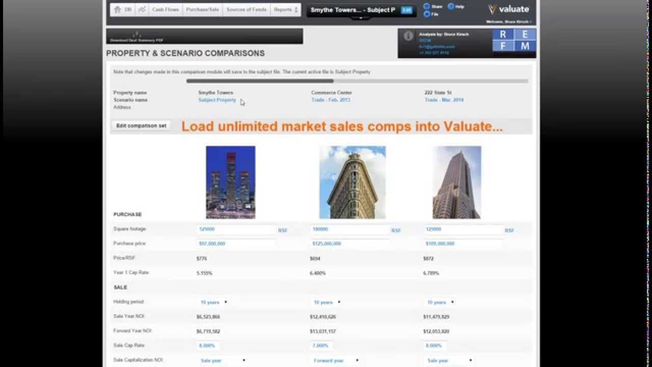 Using Valuate to present market sales comps