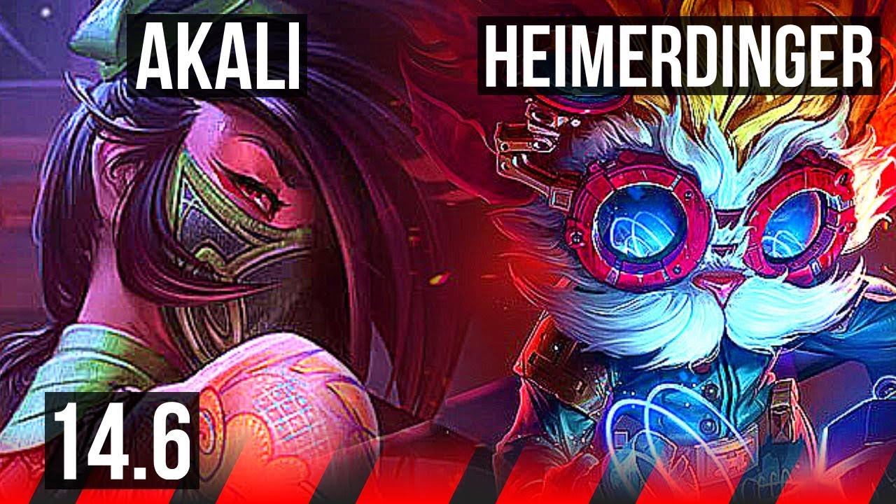 AKALI vs HEIMERDINGER (TOP) | 9/0/5, 800+ games, Legendary | EUW Master | 14.6