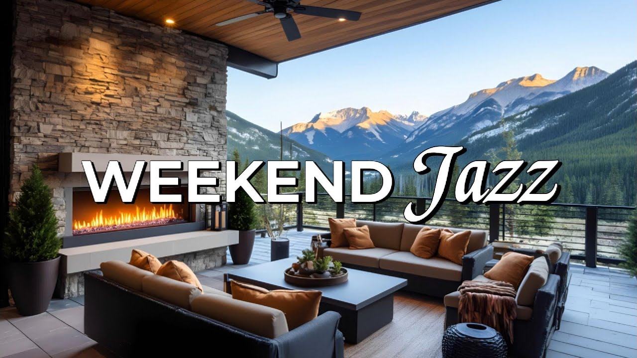 Cool Jazz Lounge &ndash; Mountain View Ambience with Fireplace Warmth
