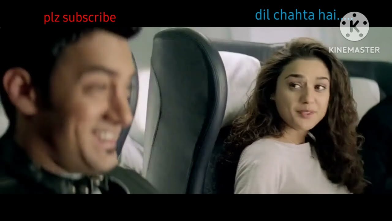 dil chahta hai.akash meet shalini.amir and preity plane scene.amir amazingg