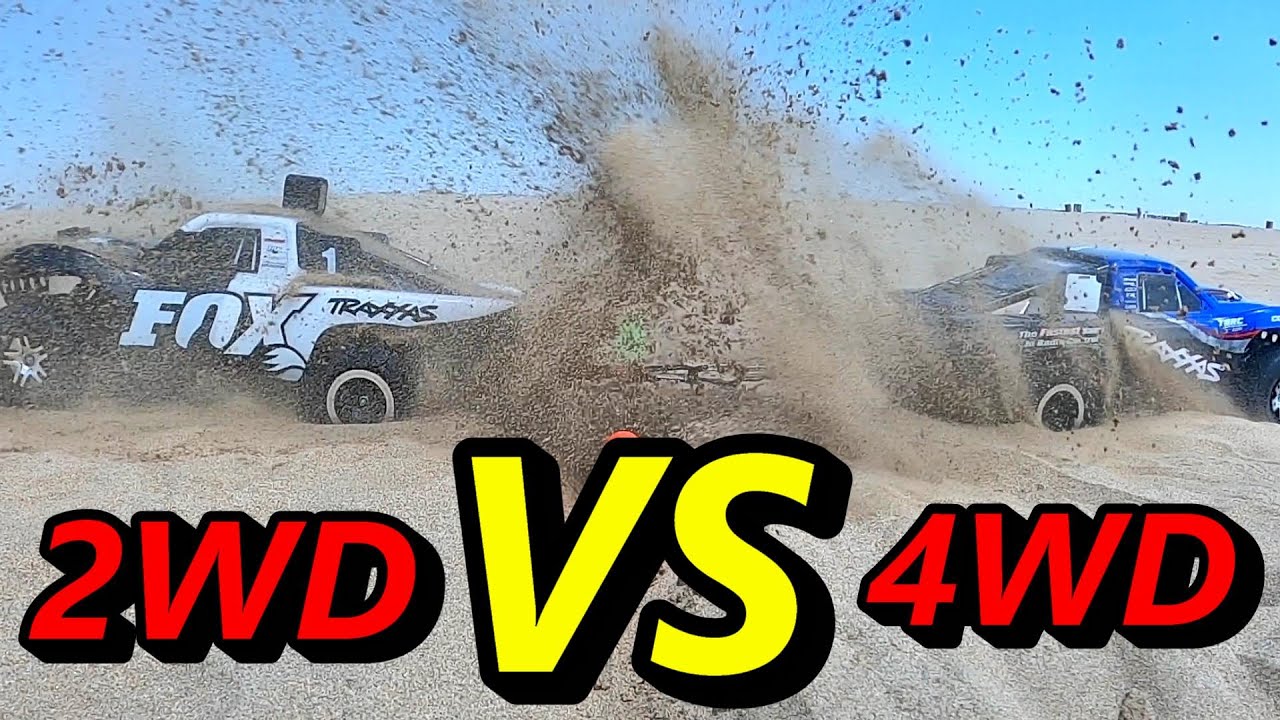 Traxxas Slash 4WD VS 2WD Tag of war Speed test Drag Race etc..