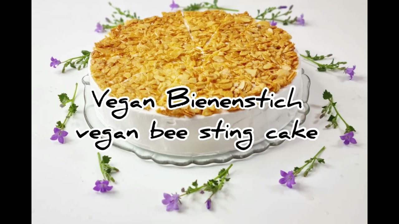 Bienenstich: vegan Bienenstich ohne Eiersatz.
