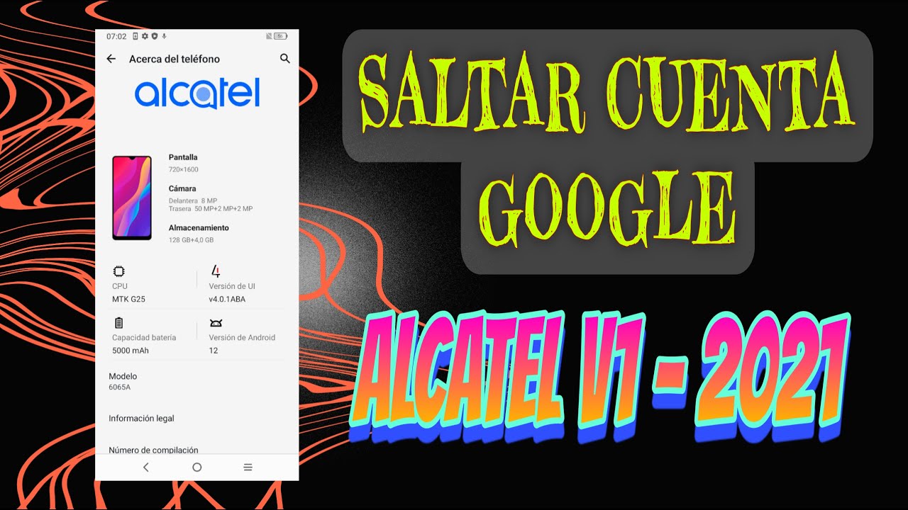 SALTAR CUENTA GOOGLE ALCATEL V1-2021