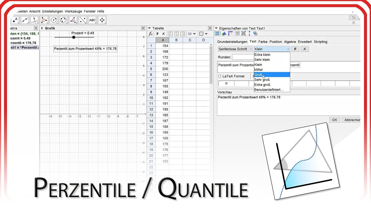 Perzentile / Quantile | GeoGebra EasyGoing
