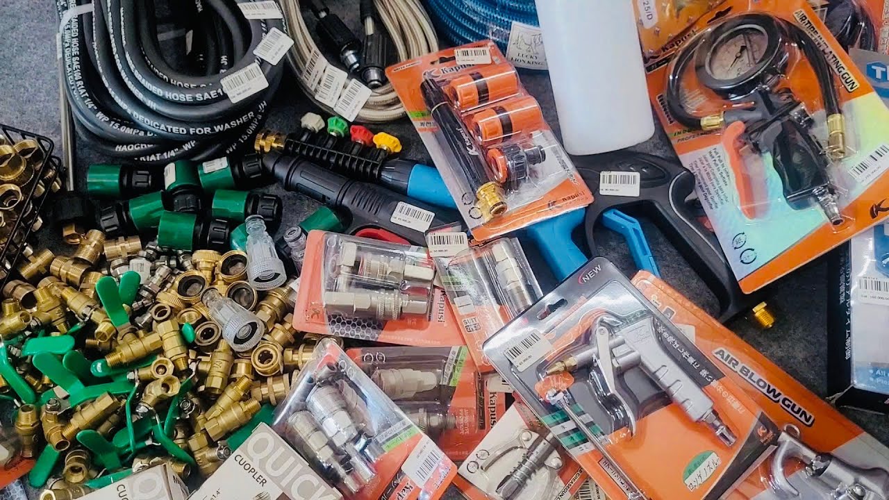 SẢN PHẨM MỚI CỤM ĐẦU MÁY RỬA XE CÓ CHỈNH + KHỚP NỐI NHANH MÁY RỬA XE +PHỤ KIỆN MÁY NÉN KHÍ -VAN KHOÁ