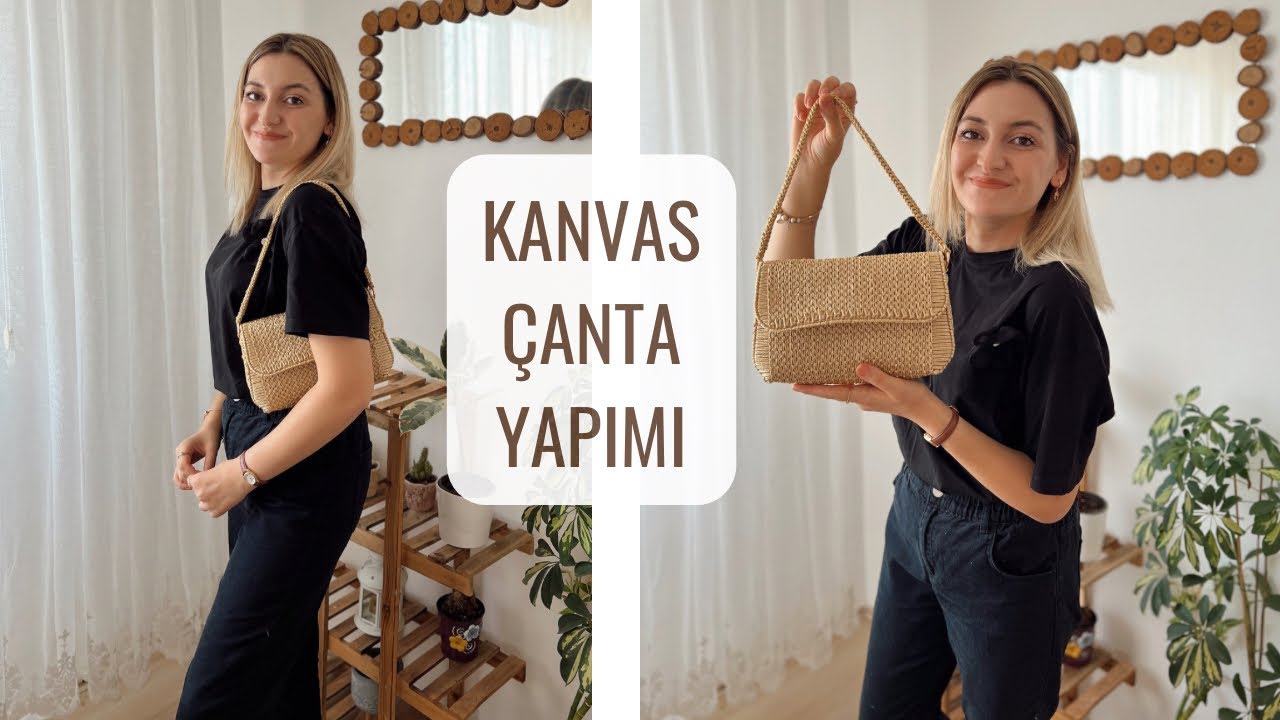 KANVAS ÇANTA YAPILIŞI 🌸 #crochet