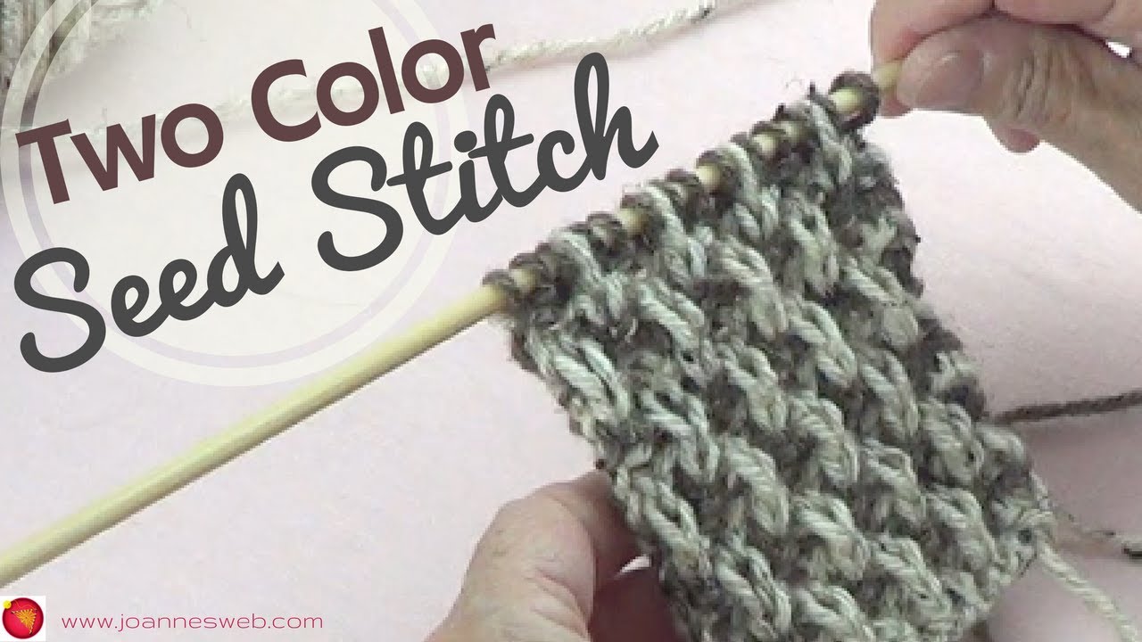 Two Color Seed Stitch - Two Tone Knitting - 2 Color Knit Stitches