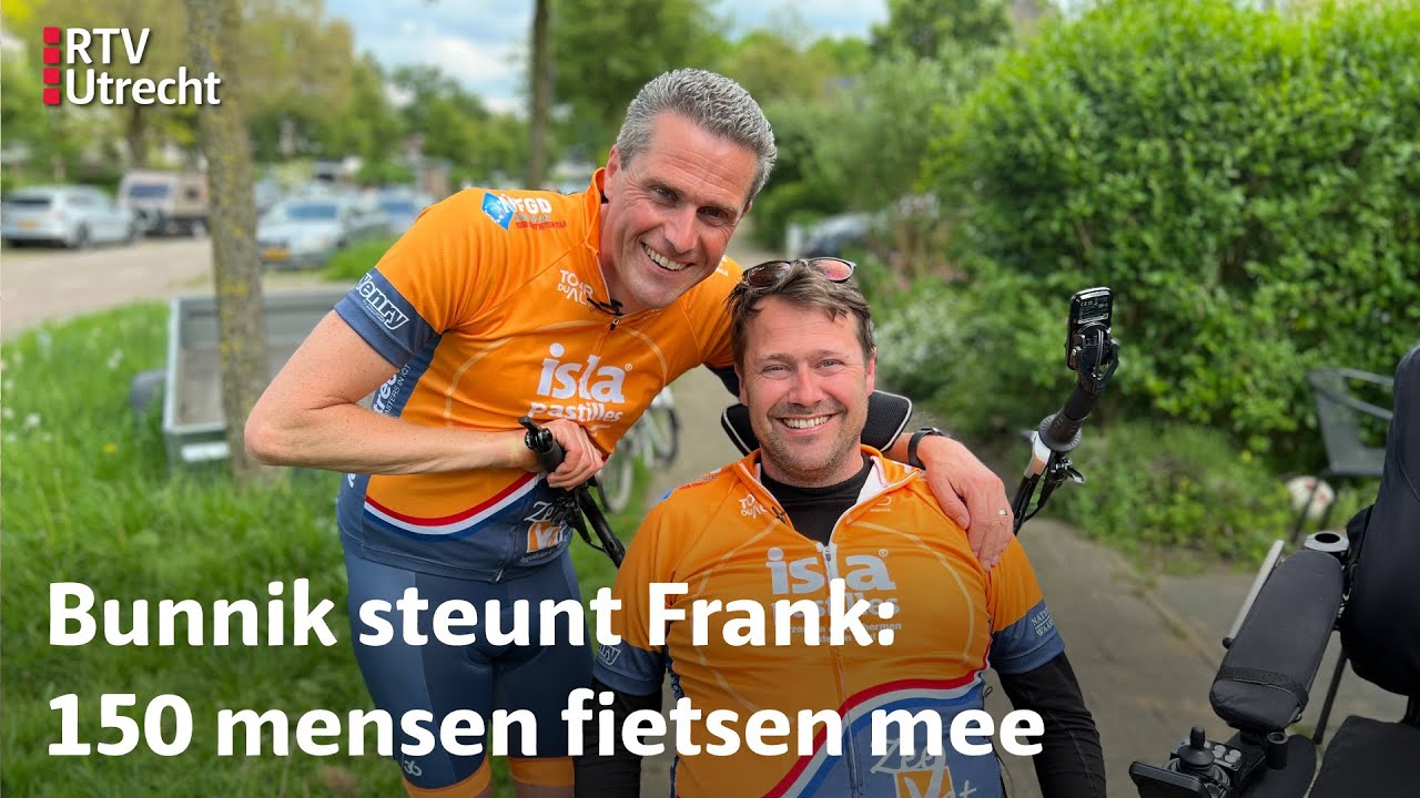 Bunnik gaat massaal mee als Frank ondanks spierziekte ALS de Mont Ventoux beklimt | RTV Utrecht