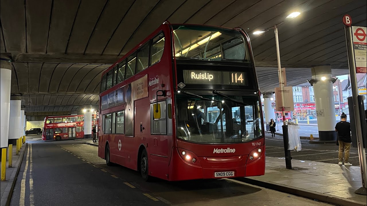 Full Route Visual - Route 114 - Ruislip Station to Mill Hill Broadway - TE1747 (SN09 CGG)